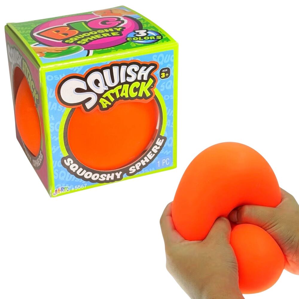 Jaru Squish Attack Giant Stress Ball Squishy Dough Ball Fidget Stress Toy Orange